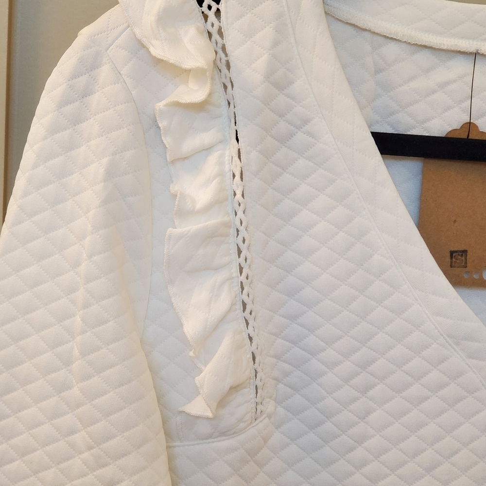White diamond-stitched quilt-stitch top - Picture 9 of 13